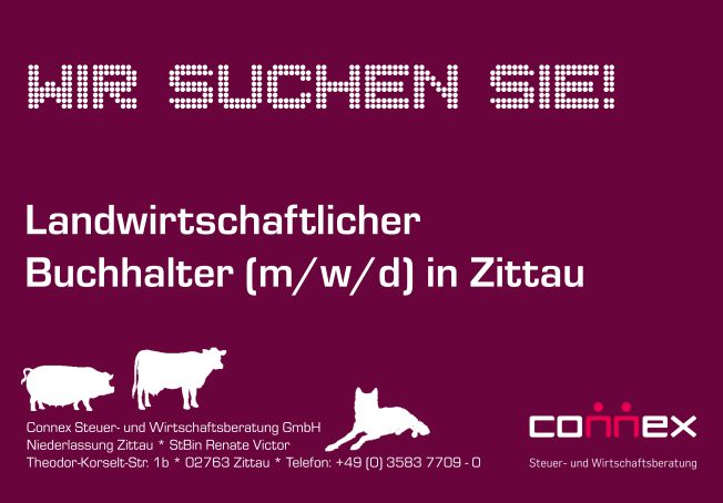 Bild zur Stelle Steuerfachangestellte / Buchhalter (m/w/d) Schwerpunkt Landwirtschaft - Zittau