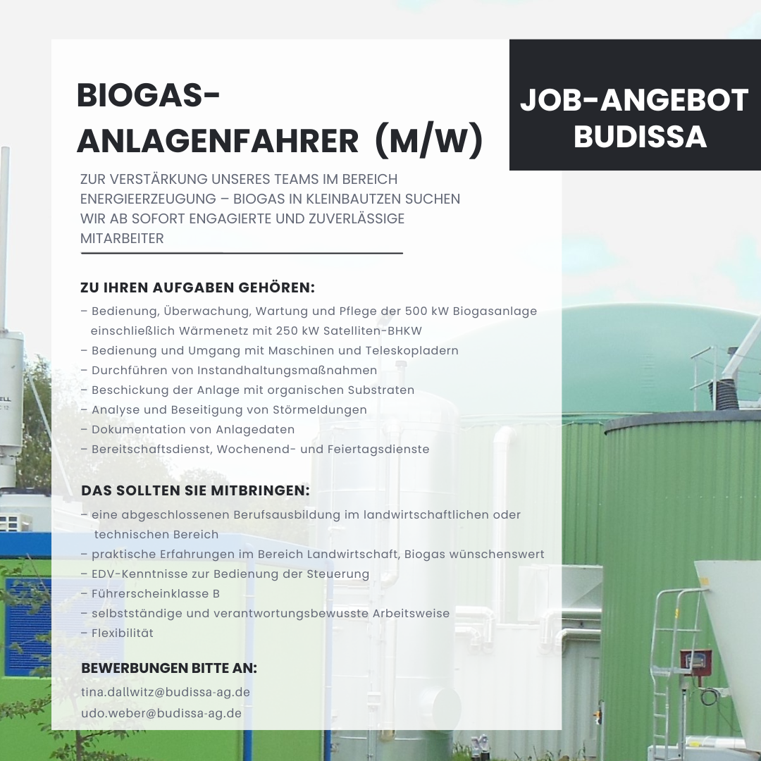 Bild zur Stelle Biogas-Anlagenfahrer (m/w/d)