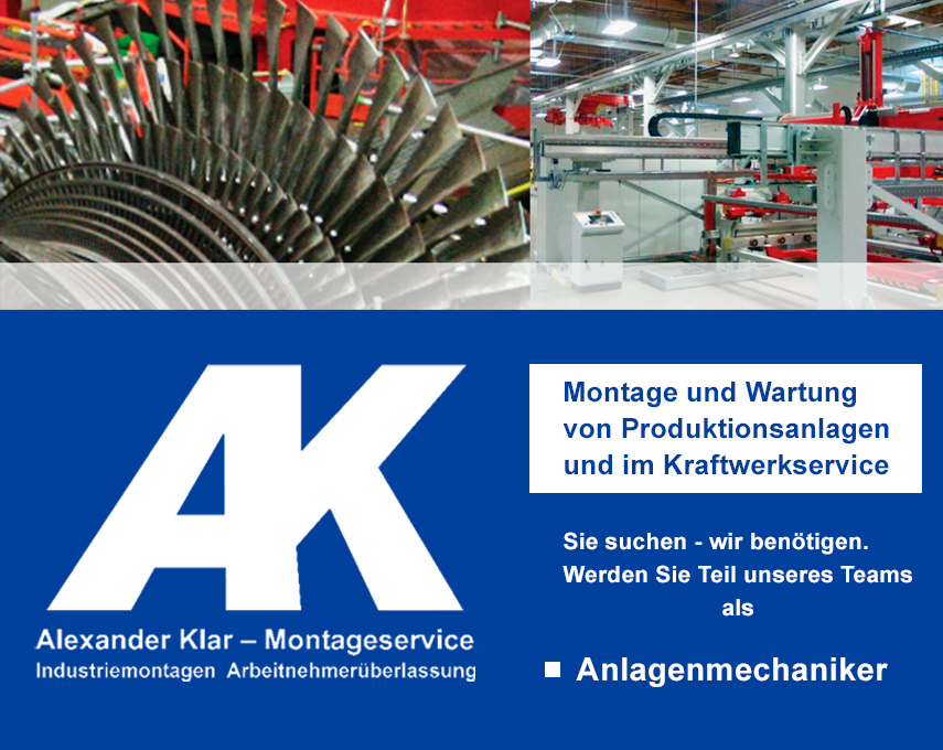Bild zur Stelle Anlagenmechaniker mit Montage - gerne auch Quereinsteiger
