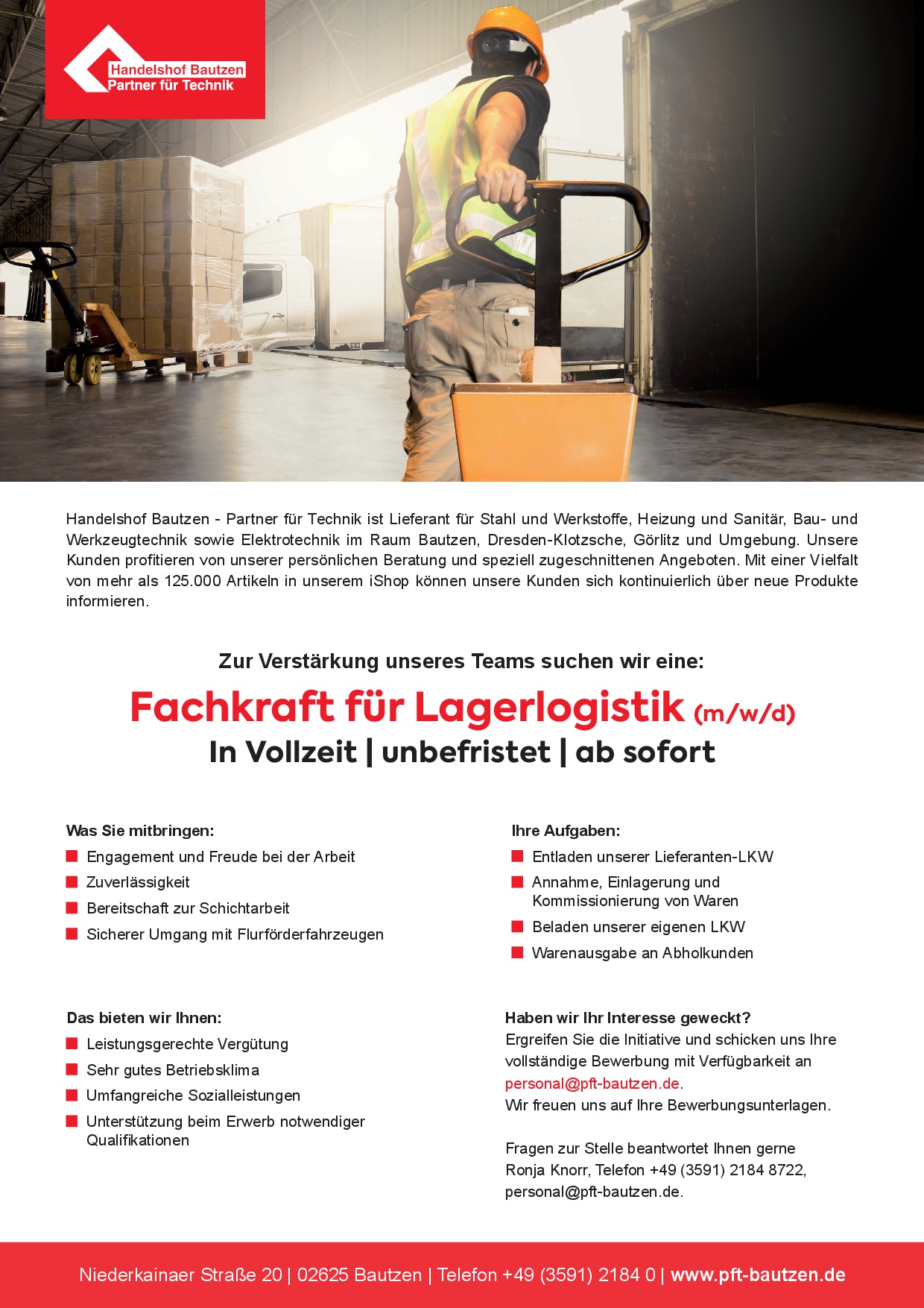 Bild zur Stelle Fachkraft für Lagerlogistik (m/w/d)