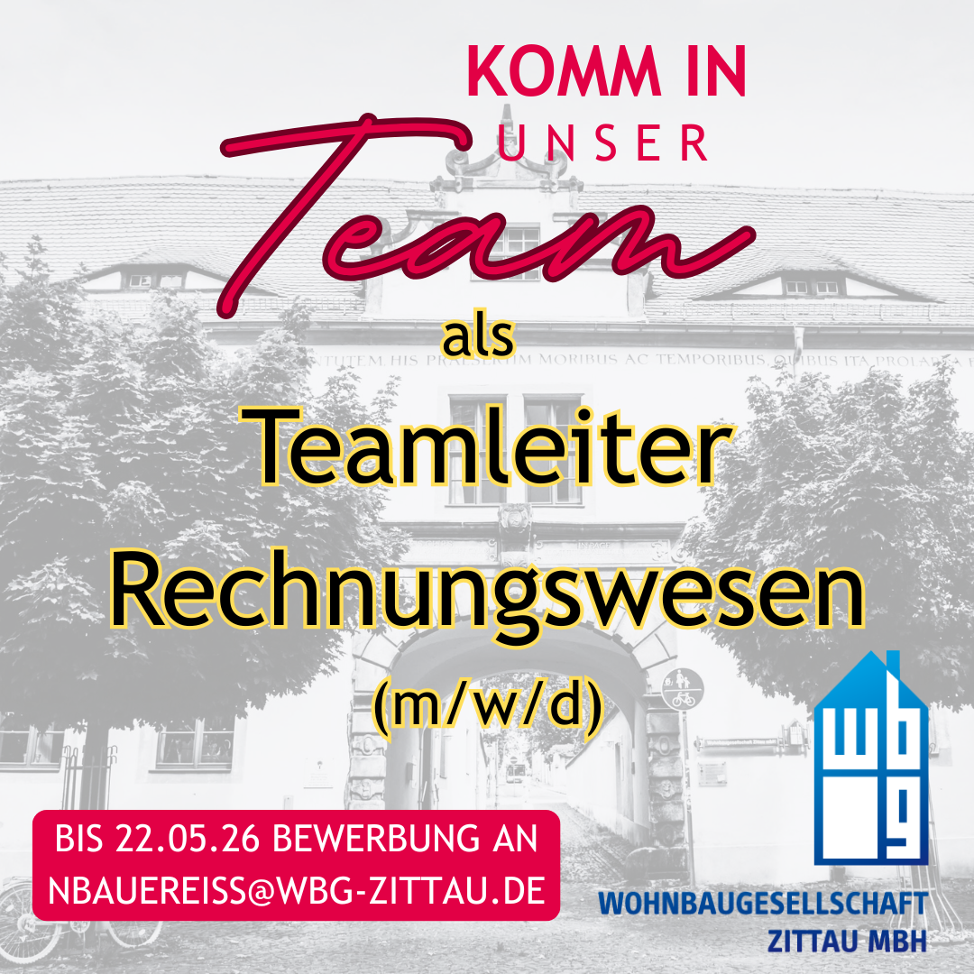 Bild zur Stelle Teamleiter Rechnungswesen (m/w/d) gesucht!