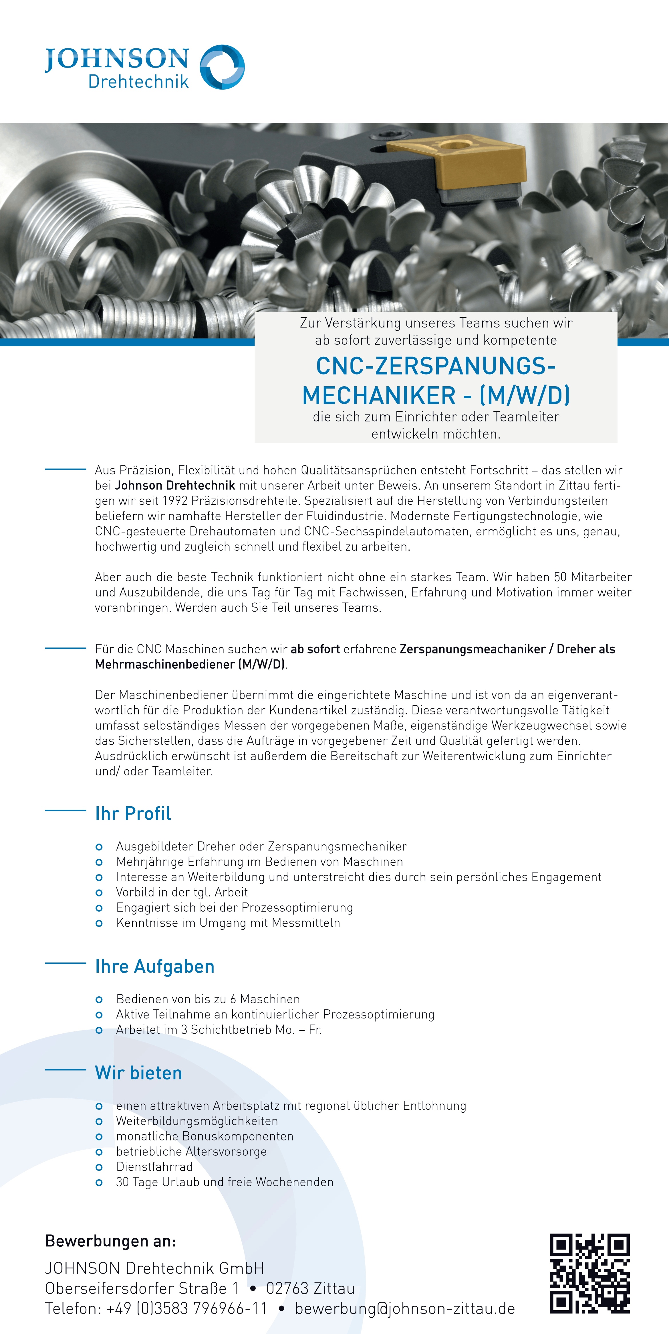 Bild zur Stelle CNC-Zerspanungsmechaniker (m/w/d)