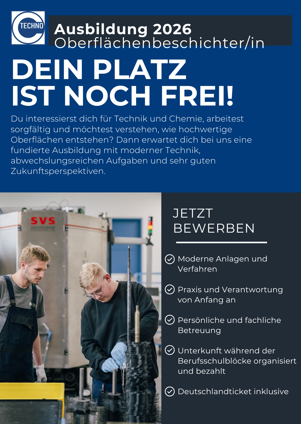 Bild zur Stelle Ausbildung Oberflächenbeschichter (m/w/d) - 2027