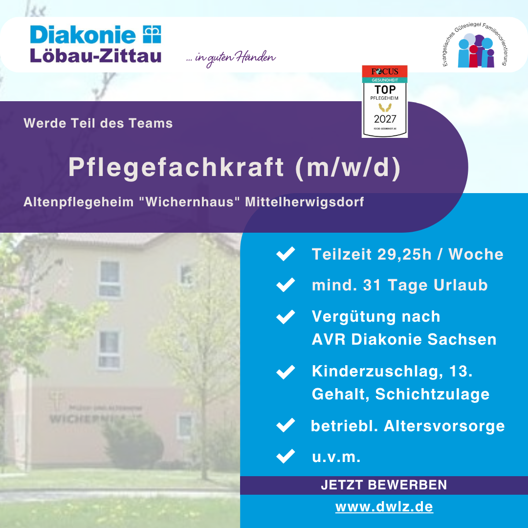 Bild zur Stelle Pflegefachkraft (m/w/d) im Altenpflegeheim "Wichernhaus"