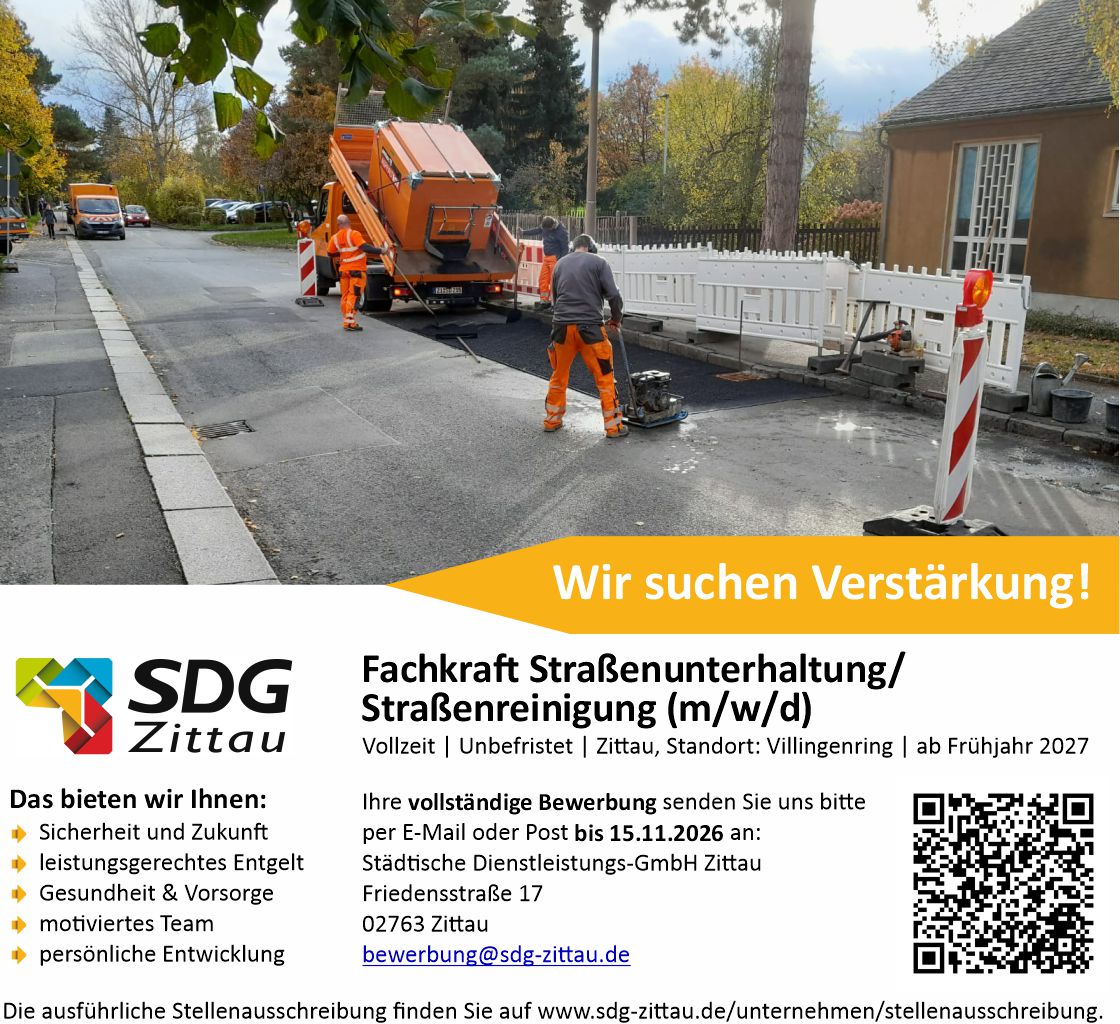 Bild zur Stelle Fachkraft Straßenunterhaltung/Straßenreinigung (m/w/d)