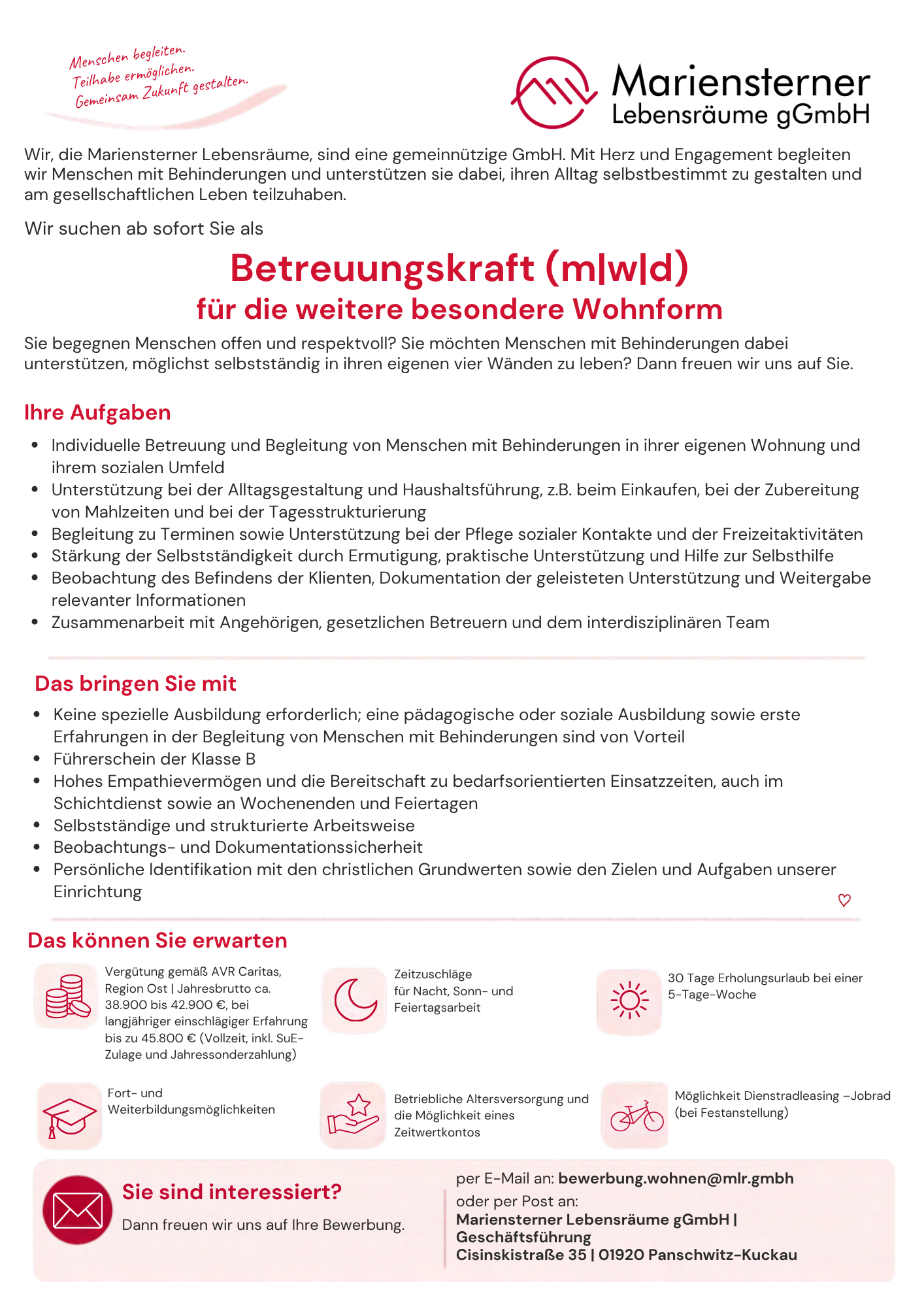 Bild zur Stelle Betreuungskraft (m/w/d) für die weitere besondere Wohnform